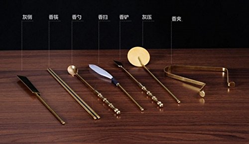 WellieSTR 7 Stlye Solid Brass Incense Tools Kit for Incense Burner Home Frangrance Accessory