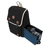DSLR Camera Backpack by GOgroove (Mid-Volume Black) with Interior Tablet Sleeve, Dual-Side Quick Camera Access, Phone Storage and Dual Accessory Areas for Canon, Nikon, Olympus and More