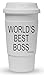 Funny Guy Mugs World's Best Boss Travel Tumbler, White, 16-Ounce