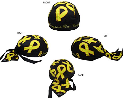 Support our Troops Yellow Ribbon Military Do Rag Doo Rag Skull Cap Head Wrap
