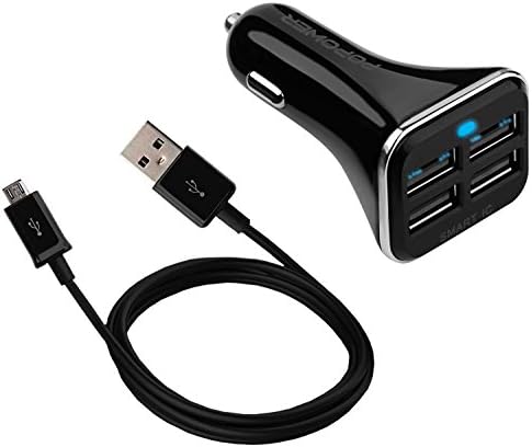 Samsung Car Charger 6.8A + Micro USB Cable for Samsung Galaxy S7,S6 Edge,S4, Note 4 Edge,Note 5 and More(Black)