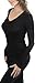 ToBeInStyle Women's V-Neck Long Sleeve Top - Black - Large
