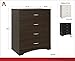 Ameriwood Home Crescent Point 4 Drawer Dresser, Espresso