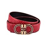 Fashion Belt Adjustable Belt Red Genuine Leather Belt(115cm)