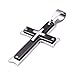 Mecoo Mens Cross Necklace 316L Stainless Steel Silver Black Crucifix Pendant with 22inch Byzantine Chain