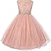 Dreamer P Sleeveless Sequins Rhinestones Tulle Pageant Flower Girl Dress