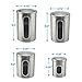 Canister Sets for Kitchen Counter - Kitchen Decor Sets - Brushed Stainless Steel - Sugar Containers for Countertop - Flour Sugar Canister Set - Sugar Jars for Kitchen - Kitchen Canisters Set of 4