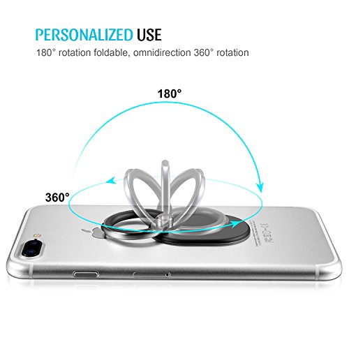 Lopie 360° Rotation Finger Ring Stand Holder Bracket Kickstand for Phones Tablets and Cases - Fit Magnetic Car Mount - Thumbnail 2
