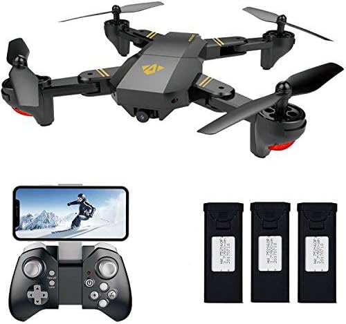 Teeggi FPV RC Drone with Camera Live Video, VISUO XS809HW WiFi Quadcopter with 720P HD 2MP 120° Wide-Angle Camera Altitude Hold, Headless Mode, One Key Return, APP Control Toys for Kids & Beginners