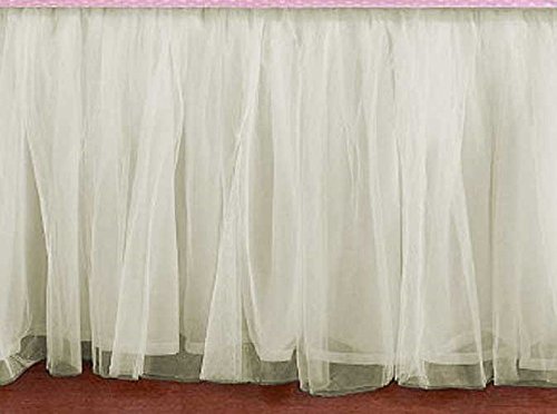 Cream Tulle Double Layer Queen size bedskirt 16 Inch Jordan Ubuy
