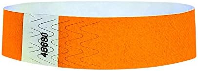 Organizon Series: 3/4" Tyvek Wristbands Neon Orange 200 Count - All Events Identification Bands