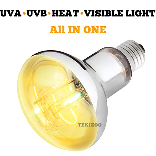 TEKIZOO UVA UVB Super Sun Lamp High Intensity Self-Ballasted Heat Basking Mercury Vapor Lamp/Light/Bulb for Reptile and Amphibian (160W)