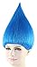 Blue Troll Style Wig Synthetic Hair w/Wig Cap for Halloween Cosplay Costume Party