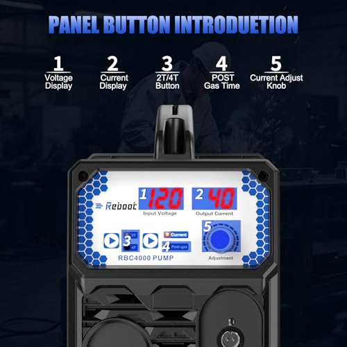 Reboot Plasma Cutter with Built in Air Compressor 40A 120V IGBT Inverter Digital Cutting Machine, 3/8 Inch Clean Cut and 3/5 Inch Max Cut High Frequency