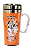 Spoontiques Duct Tape Insulated Travel Mug, Orange