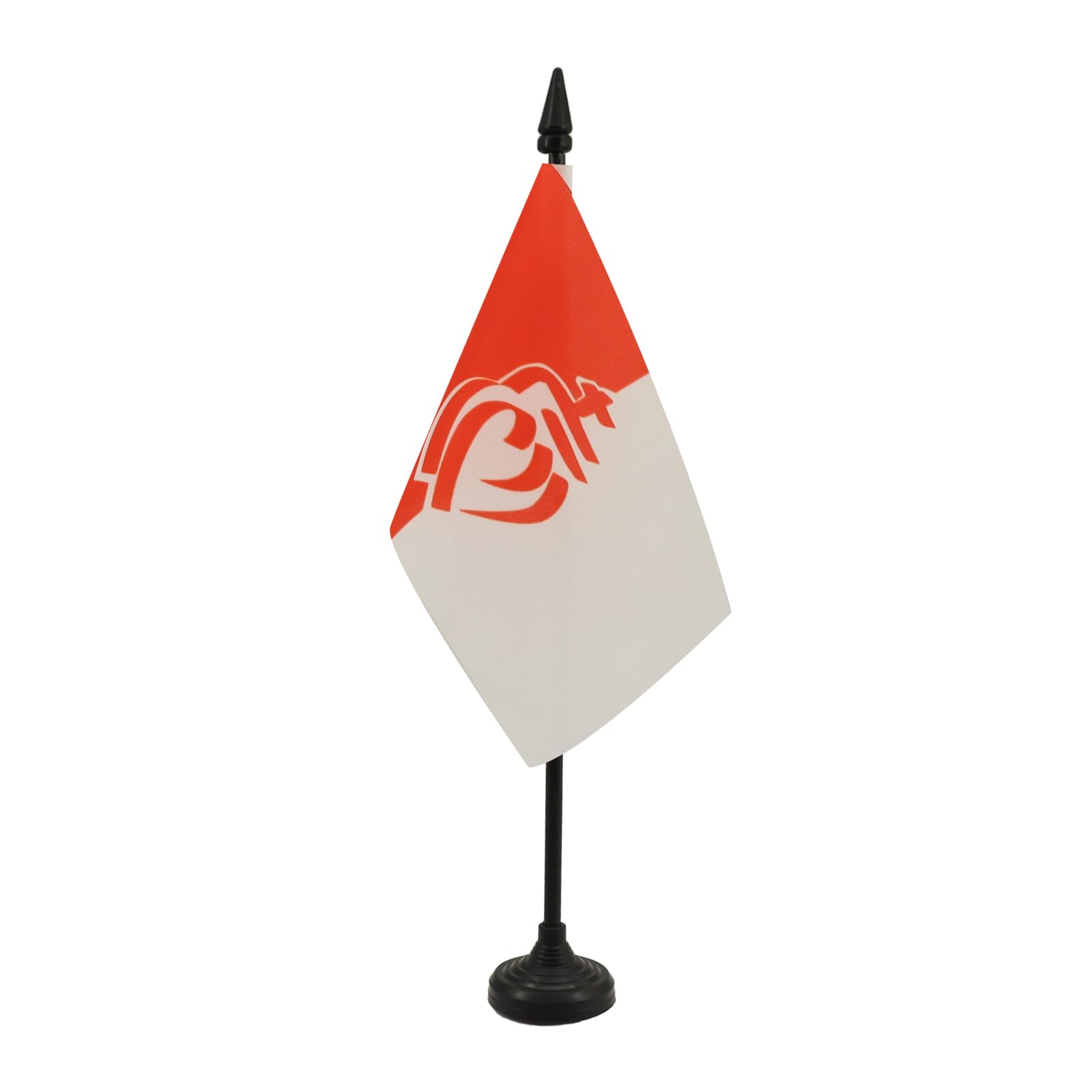 AZ FLAG - French Department of The Vendée Table Flag 4'' x 6'' - Vendée Office Mini Banner 100% Polyester 15 x 10 cm - Mini Desk Flag with 10'' Pole and Black Plastic Base