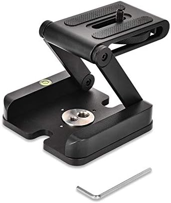UTEBIT Camera Quick Release Plate with Bubble Level Z Camera Mount Folding 180° Flex Tilt Head Tripod Bracket Stabilizer Ball Head Aluminum Alloy Universal Compatible for DSLR Camera, Camcorder