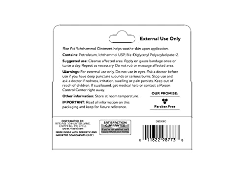 Rite Aid Ichthammol Ointment - 1 Ounce (28.3 g) - 1 Count - 10 Percent Ichthammol Ointment
