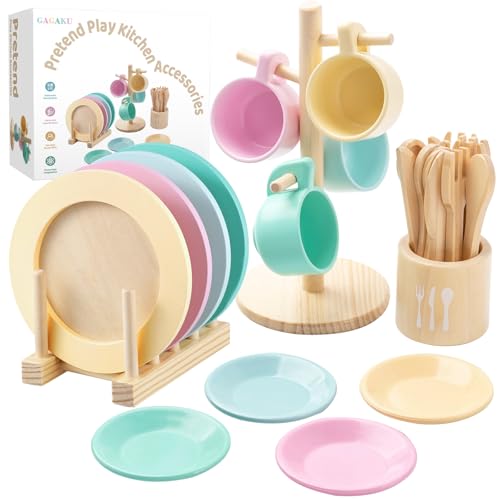 Newest Play Dishes With Storage Rack