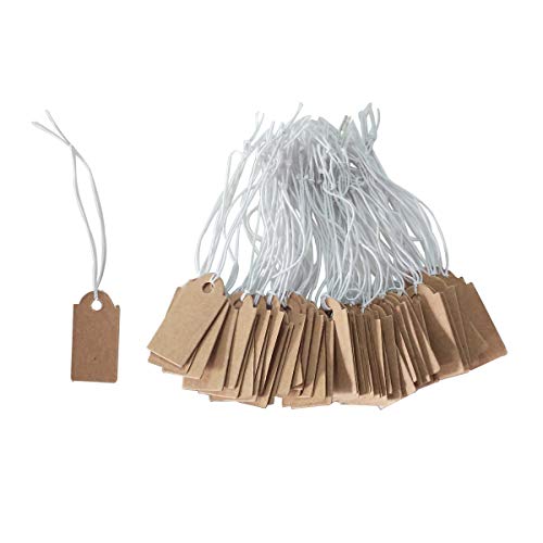 YEJI 100 pcs Kraft Paper Tags, Gift Tags with String Price Tags Jewelry
