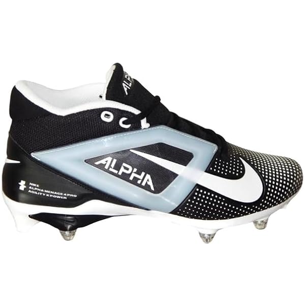 Nike Men\'s Alpha Menace 4 Elite D Football Cleats White Black Brand New Nike Alpha Menace 4 Elite White Black Men main image 4