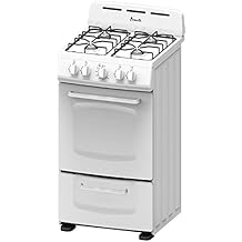 Avanti GR020POW 20" Freestanding Gas Range Cooktop, White