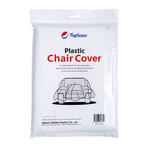 TopSoon 2Pack Plastic Chair Cover for Storage Waterproof Dustproof