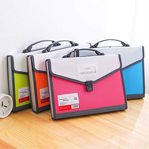 FANWU 13 Pockets Expanding File Folder Accordion File with Handle