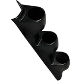 GlowShift Universal Black Triple Pillar Gauge Pod Holder | Fits Any Make/Model Car or Truck, Mounts (3) 2-1/16" (52mm) Gauges to Vehicle's A-Pillar, ABS Plastic