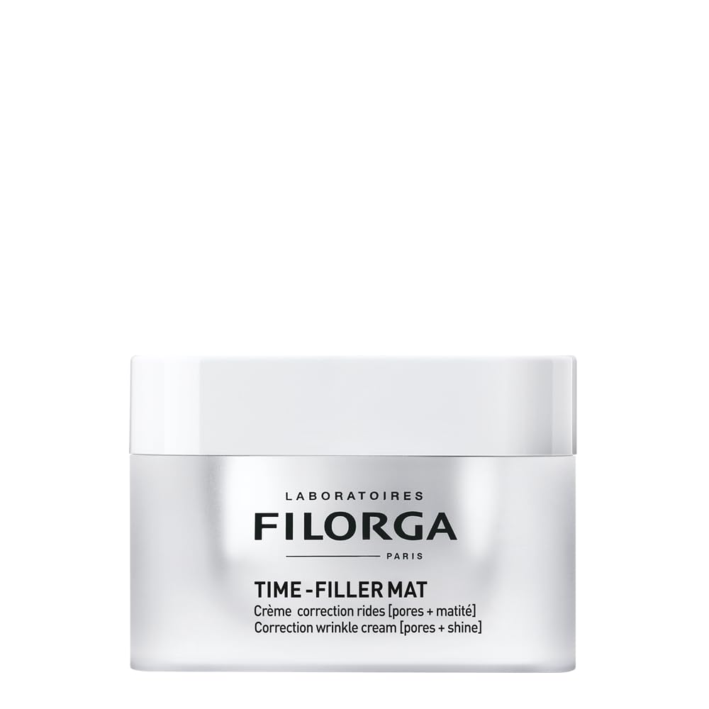 Filorga Time-Filler Mat Face Cream, Anti Aging Hydrating Skincare with Hyaluronic Acid and Peptides to Reduce All Wrinkles Types, Refine Pores, and Add Shine to Skin, 1.7 fl. oz.