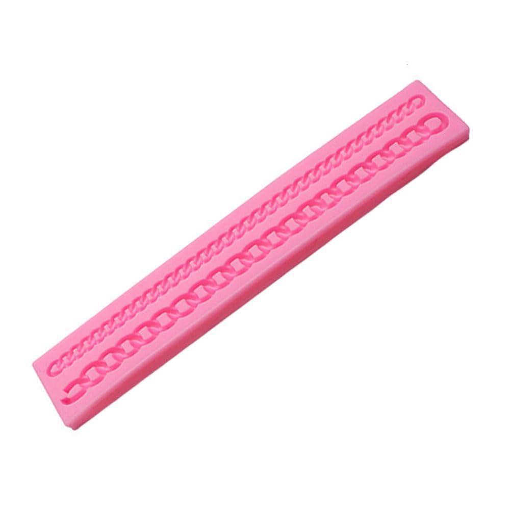 Multifunctional Silicone Mould, Pink Cake Decoration Moulds, Chain Shape Mould, Long Strip Flip Candy Mould, Kitchen Baking Tools