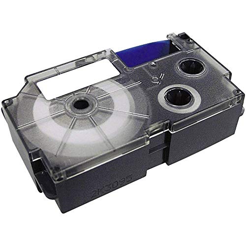 CASIO XR-18WE1 Beschriftungsband 18 mm fuer Labelprinter, Schwarz auf Weiss
