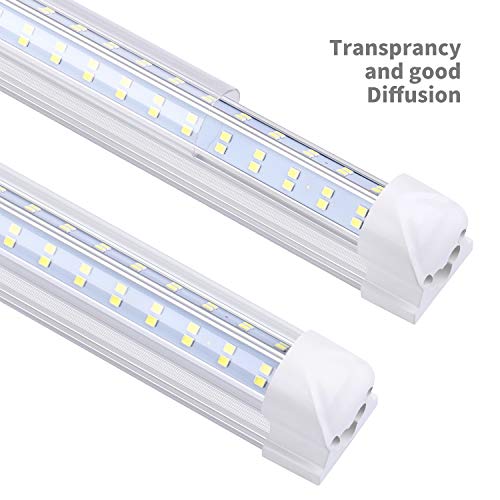 8FT Led Shop Lights,Linkable LED Tube Light Fixture, 120W 14400LM 4