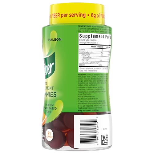 BENEFIBER PREBIOTIC FIBER SUPPLEMENT GUMMIES FOR DIGESTIVE HEALTH, ASSORTED FRUIT FLAVOR – 81 COUNT