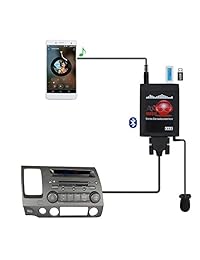 Yomikoo   Adaptador de Bluetooth para coche, MP3, USB, AUX, 0.138 in, estéreo, inalámbrico, manos libres, adaptador de Bluetooth para Honda