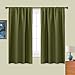 NICETOWN Window Curtains Blackout Drapes for Christmas Decoration, Thermal Insulated Solid Rod Pocket Blackout Curtains/Draperies for Living Room (One Pair,42 by 63-Inch,Olive Green)