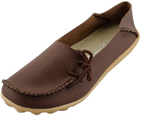 FAYALE Women's Handmade Leather Loafers Flats Casual Oxford Shoes (9 B(M) US, Coffee)