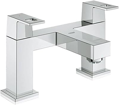 GROHE Eurocube Two Handled Bath Filler 25136000 Deck Mounted Metal Handles 1/2"