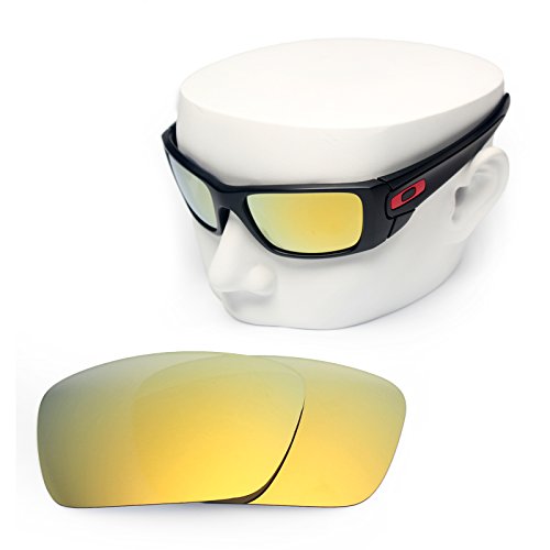 OOWLIT Replacement Sunglass Lenses for Oakley Fuel Cell POLARIZED (Gold, 24K Gold Mirror-Polarized)
