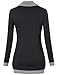 Timeson Pullover Women, Long Sleeve Button Cowl Neck Pullovers Kangaroo Pocket Knitted Sweatshirt Carbon Black XL
