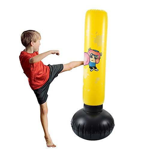 image for ClawsCover 4 Foot Punching Bag for Kids Inflatable Heavy Duty Sports F