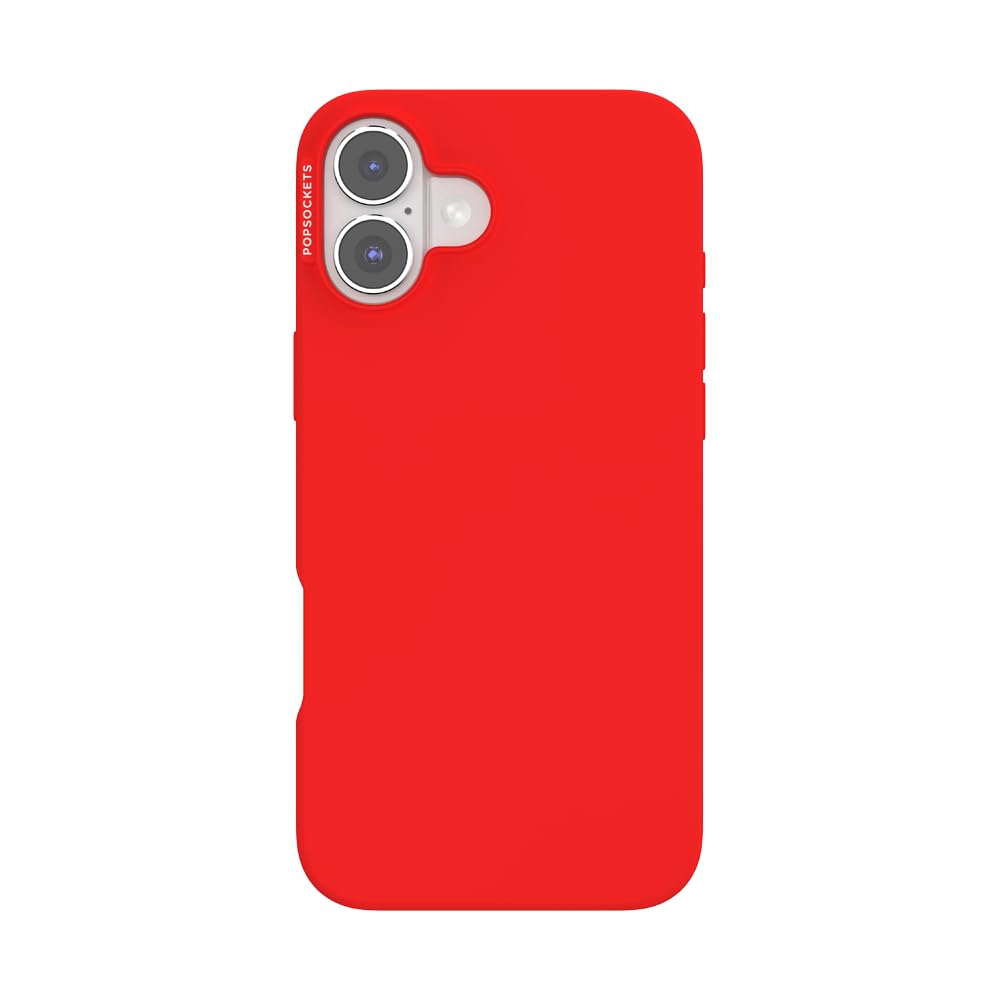 PopSockets iPhone 16 Plus Case Compatible with MagSafe, Phone Case for iPhone 16 Plus, Wireless Charging Compatible, Case Only - Rosso