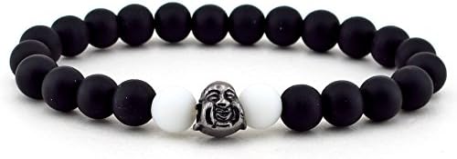 Budha Genuine Natural Matte Onyx Gemstone Mens Bracelet Beads B1803