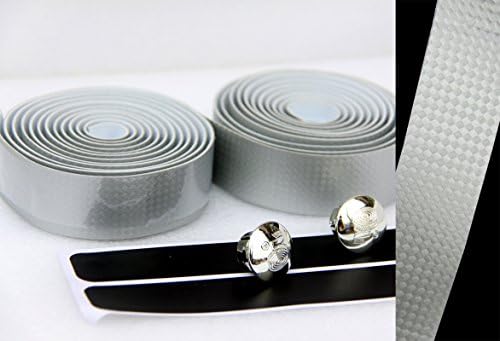 3K carbon fiber pattern PU Road Bike Bicycle Cycle Handlebar TT BAR Grip Bar Tape Wrap (Silver)