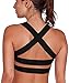 SHAPERX Women's Sports Bra Padded Breathable High Impact Support Criss Cross Back Yoga Gym Bras, SZ143-Black-XL