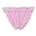 FEESHOW Men's Bowknot Sissy Maid Floral Lace Bikini Briefs Low Waist Panties Underwear Pink Medium (Waist 28.0-53.5
