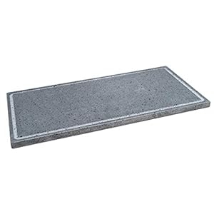 Lava Grill L grillpan Lavasteen Ethnea, hefboomplaat 60 x 30 cm voor oven en grill, vlees, vis, groenten en pizza Etna…