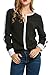 ACEVOG Women Cut Out Slit Long Sleeve Round Collar Contrast Color Blouse Tops