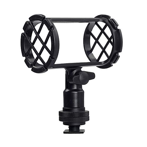 Shock Mount for Shotgun Mic Interview Recording, BOYA BY-C04 Camera Microphone Shockmount & Hot Shoe Mount for Professional Shotgun Microphone Senheisser ME66 Rode NTG-2 NTG-1 Audio-Technica AT-875R - Thumbnail 7