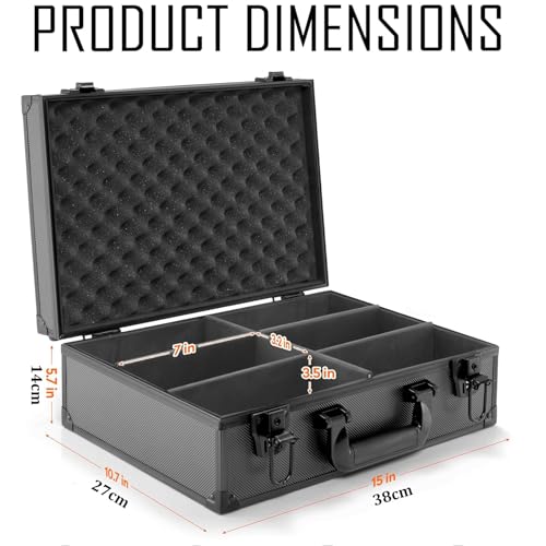 Toploader Storage Box for 3" x 4" 35pt Rigid Card, Trading and Sports Card Hard Case Holds 600+ Toploaders, 38 * 27 * 14Cm Black